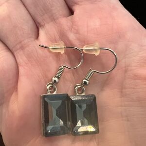 Chic Silver and Gray Dangle Earrings